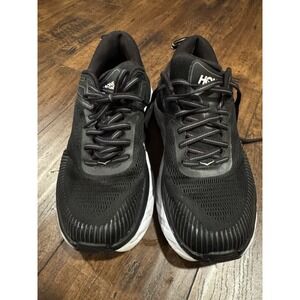 Hoka One One Bondi 7 Women's Size 9.5 D Running Shoes Black White